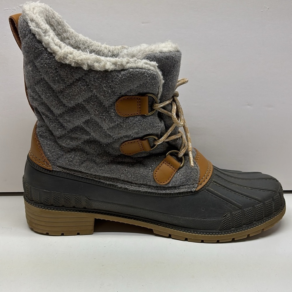 Time and Tru Women’s Gray Snow / Duck Boots Size 9 Grey Lace-Up - Picture 6 of 9